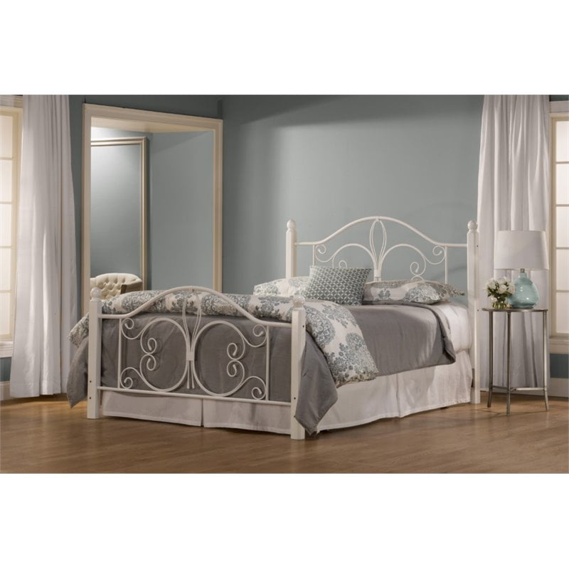 Hilale Ruby Twin Poster Bed In Textured White Qty