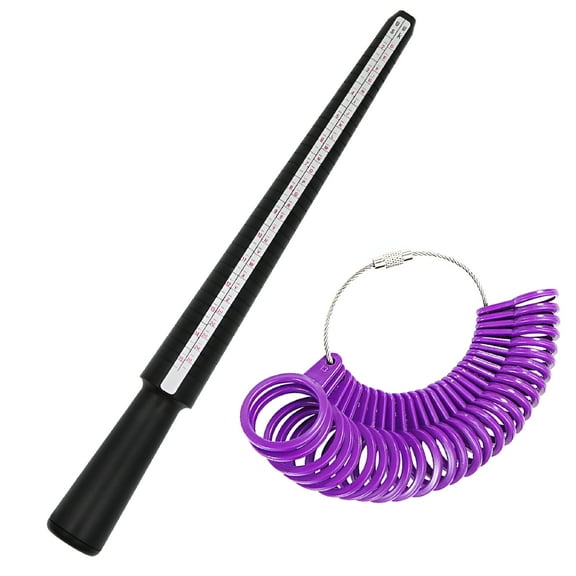 DESIGNICE Jewelry Tool Plastic Standard Finger Ring Gauge Sizer Stick Measurement Test Measure Tool Finger Sizing Loop Ring Tools 0-13 US Size A-Z UK Size