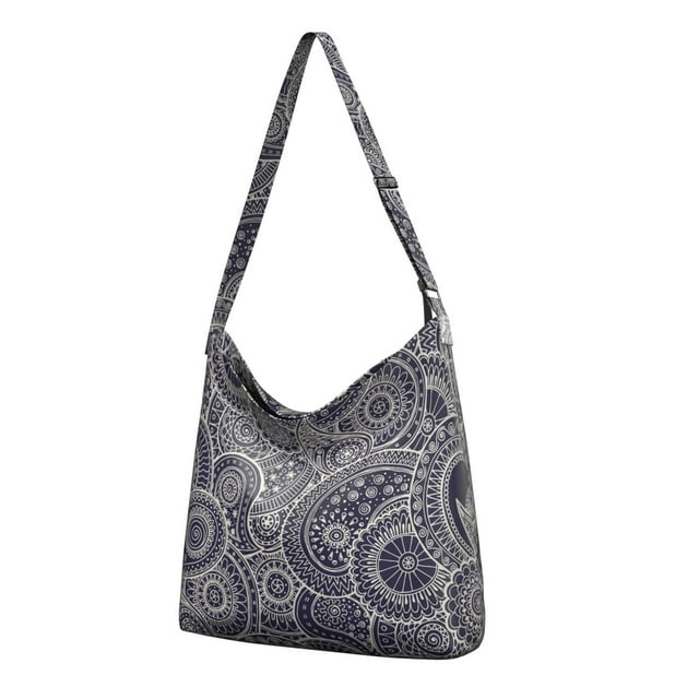 Sac Fourre-Tout Boho Chic - Grand Sac à Main Motif Floral Rétro pour Travail, Sorties Universitaires et Décontractées
