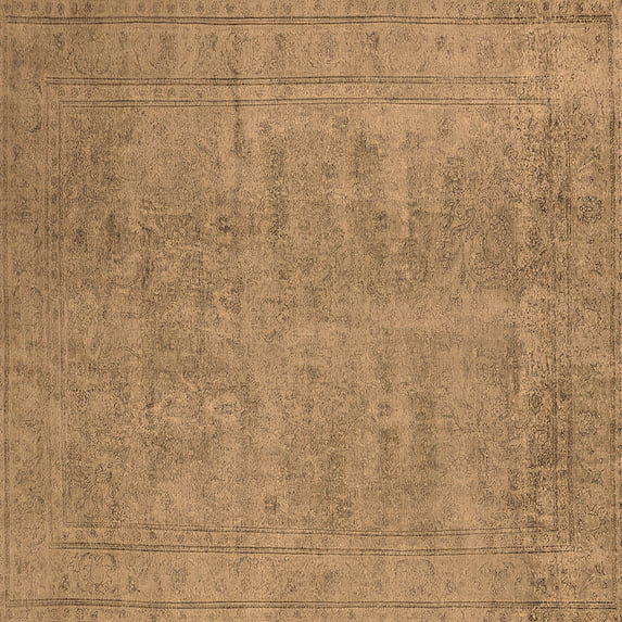 Ahgly Company Indoor Square Oriental Brown Industrial Area Rugs, 6' Square