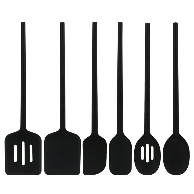 6 Piece Silicone Kitchen Spatula Set Non Stick Cooking Utensils Heat Scrapers Frying Baking Stirring Dishwasher