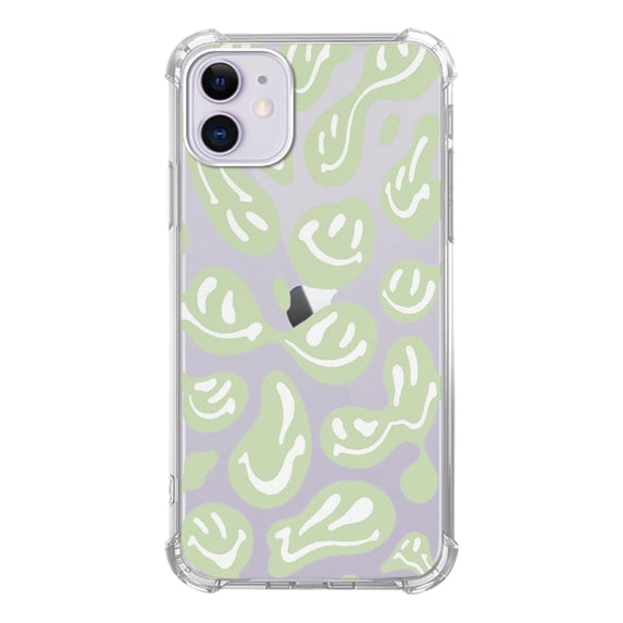 Green Melted Smile Case Compatible with iPhone 11,Unique Art Design TPU Bumper Cover Case