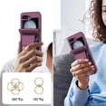 thumbnail image 5 of Allytechgroup Wallet Case for Samsung Galaxy Z Flip 5, Rugged Faux Leather Cover with Lanyard & Shoulder Strap Kickstand Credit Card Holder Cash Pocket Shockproof Full Body Protective, Darkpurple, 5 of 9