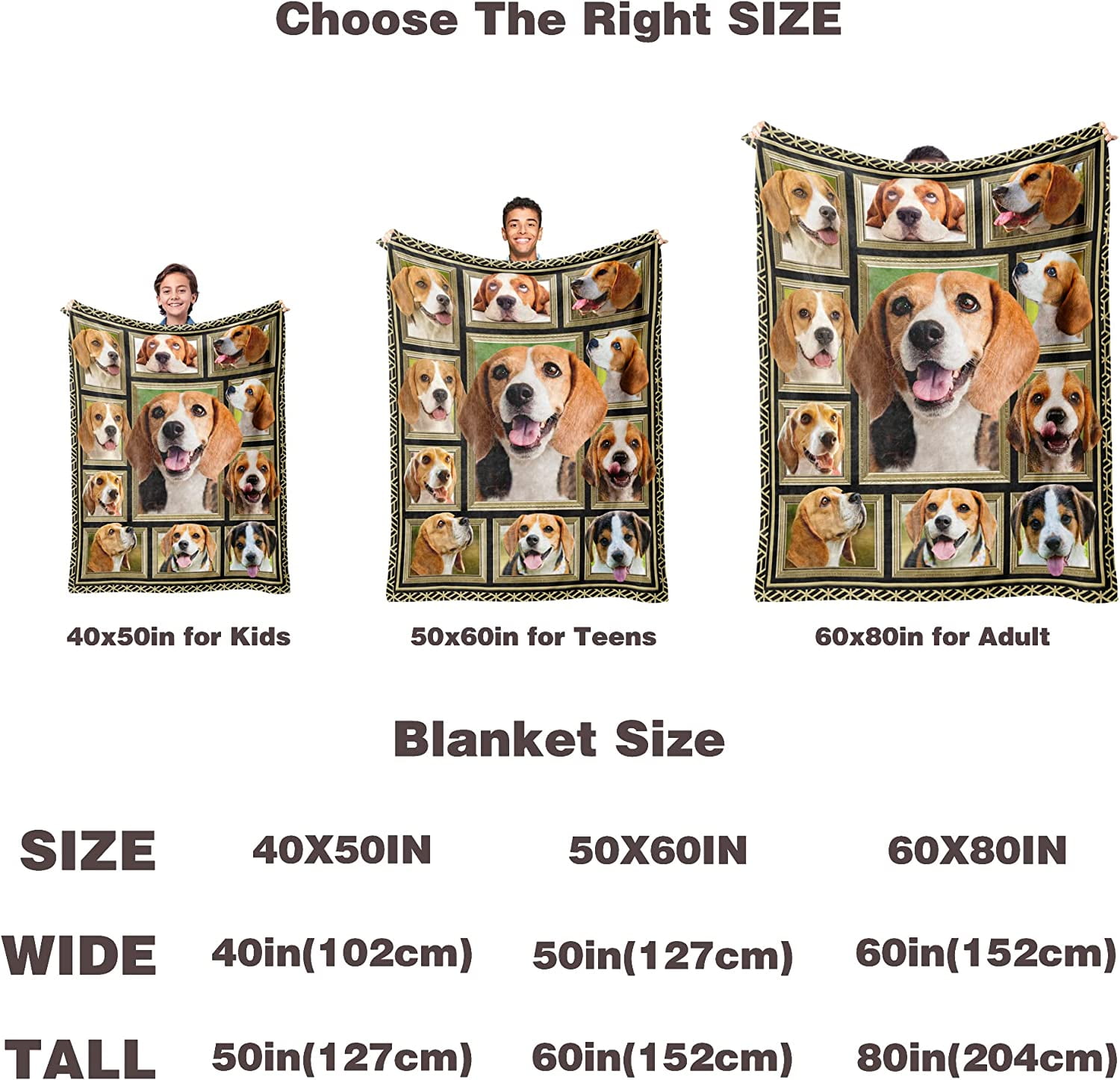 Beagle Blanket for Women Men Kids, Beagle Gifts for Beagle Dog Lover, Super Soft Fuzzy Dog Throw Blanket Beagles Decor Plush Gift for Birthday Christmas 50x60 inch