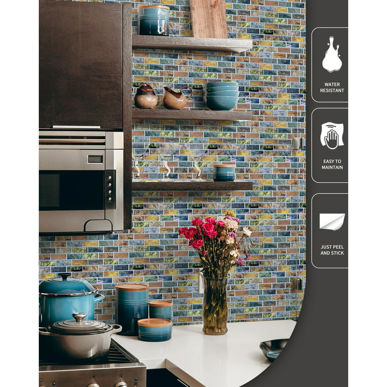 Peel and Stick Tile Backsplash for Kitchen Wall Mosaic