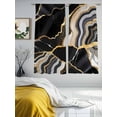 thumbnail image 3 of Black Marble Sheer Curtains 63 Inch Length 2 Panels Set, Grey Gold Texture Vintage Farmhouse Art Voile Window Treatment Rod Pocket Curtains Sheers Drapes for Bedroom/Living Room/Kitchen 52x"63"x2, 3 of 7