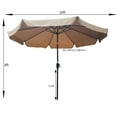 thumbnail image 3 of 10ft Heavy-Duty Round Outdoor Market Patio Umbrella w/Steel Pole, Push Button Tilt, Easy Crank Lift - Brown, 3 of 5