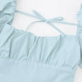 thumbnail image 4 of Women's Casual Dress Square Neck Sleeveless Pleated Mini Dress Strapless Doll Fashion Summer Outfit 2025 Vacation Dress Stylish Beach Sundress, 4 of 4