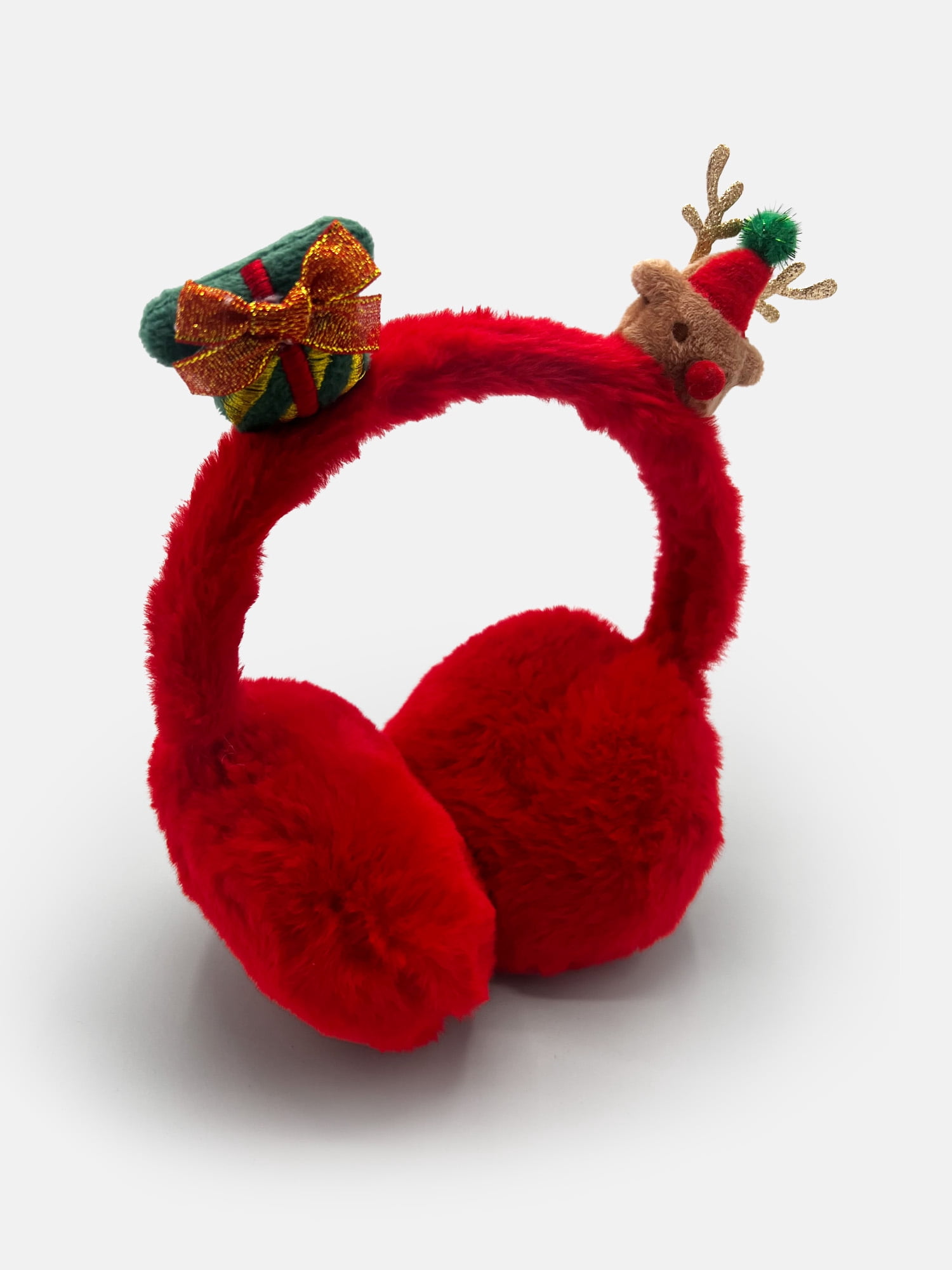 Holiday Time Women's 3D Present Reindeer, Red