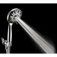 thumbnail image 3 of "Couradric Handheld Shower Head, 6 Spray Settings, High Pressure, Brass Swivel, Extra Long Hose, Chrome, 5""", 3 of 11