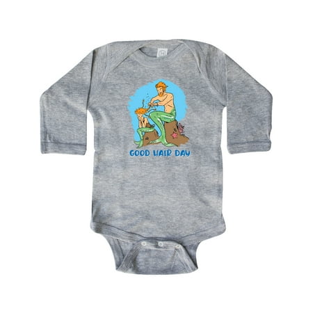 

Inktastic Mer Dad and Daughter Good Hair Day Braiding Radiant Red Hair Gift Baby Boy or Baby Girl Long Sleeve Bodysuit