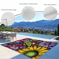 thumbnail image 3 of Yellow Purple Flowers Outdoor Rug for Patio/Deck/Porch, Non-Slip Large Area Rug 6 x 9 Ft, Watercolor Blooming Floral Leaves Retro Indoor Outdoor Rugs Washable Area Rugs, Camping Rug Carpet Runner, 3 of 8