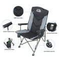 thumbnail image 4 of Coumy Oversized Camping Chairs, Adjustable Lumbar Support Folding Chairs for Outside, Heavy Duty Portable Chair with Side Pocket & Cup Holder (Black Grey), 4 of 9