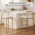thumbnail image 3 of Counter Height Bar Stools Set of 2, Modern Upholstered Barstools with Metal Legs in Beige, 3 of 10