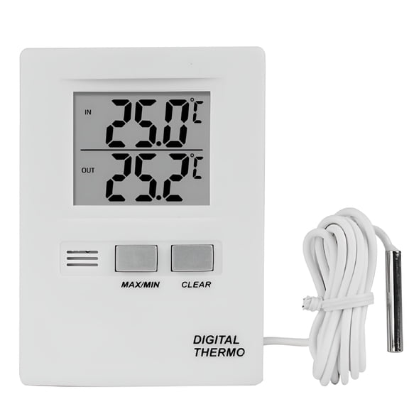 GJX Easy to Use Indoor Outdoor Thermometer Monitor with Dualchannel Display