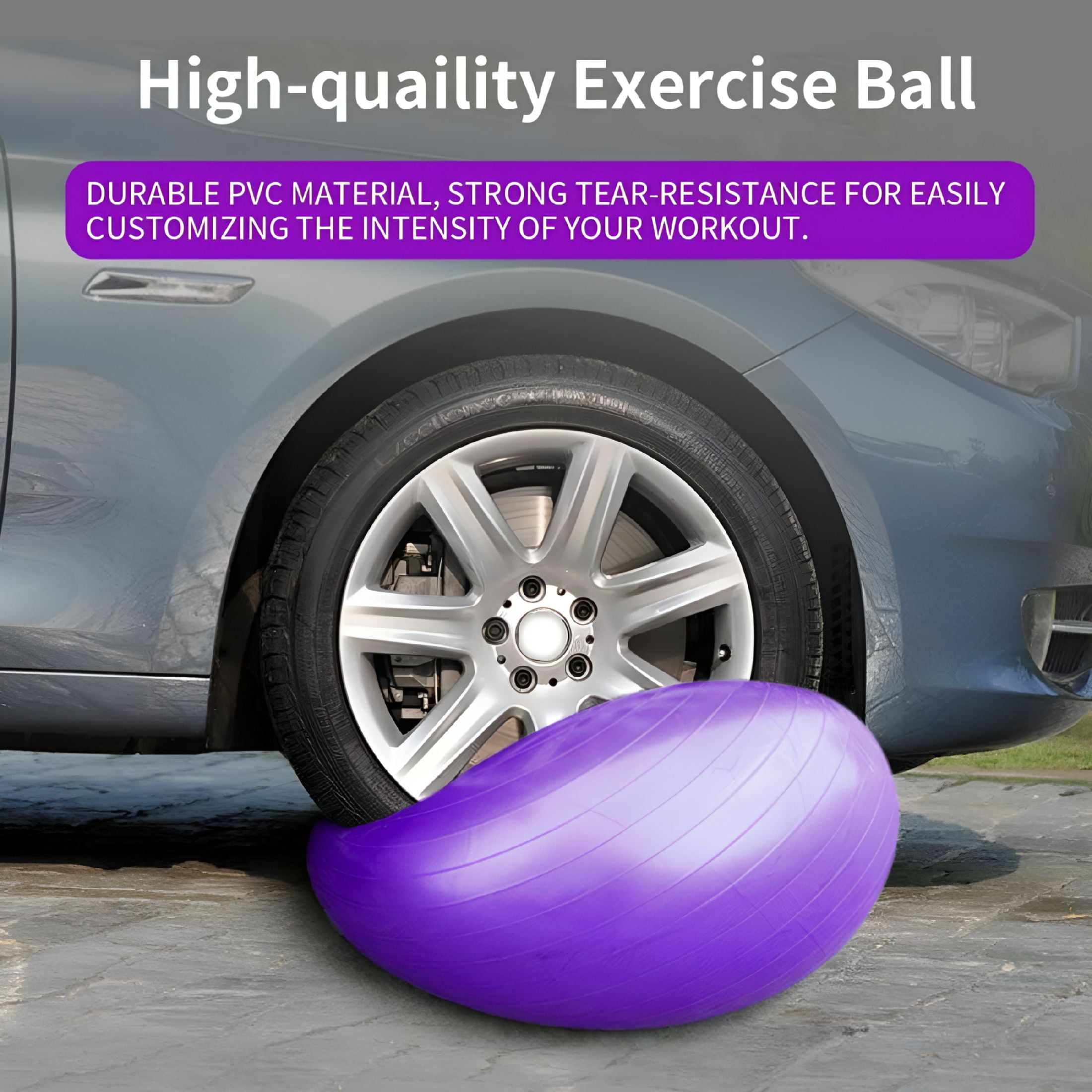 BESTSKY 2026 New Exercise Ball for Physical Therapy, Workout Fitness Ball for Core Strength, Yoga Ball for Balance & Flexibility, Blue