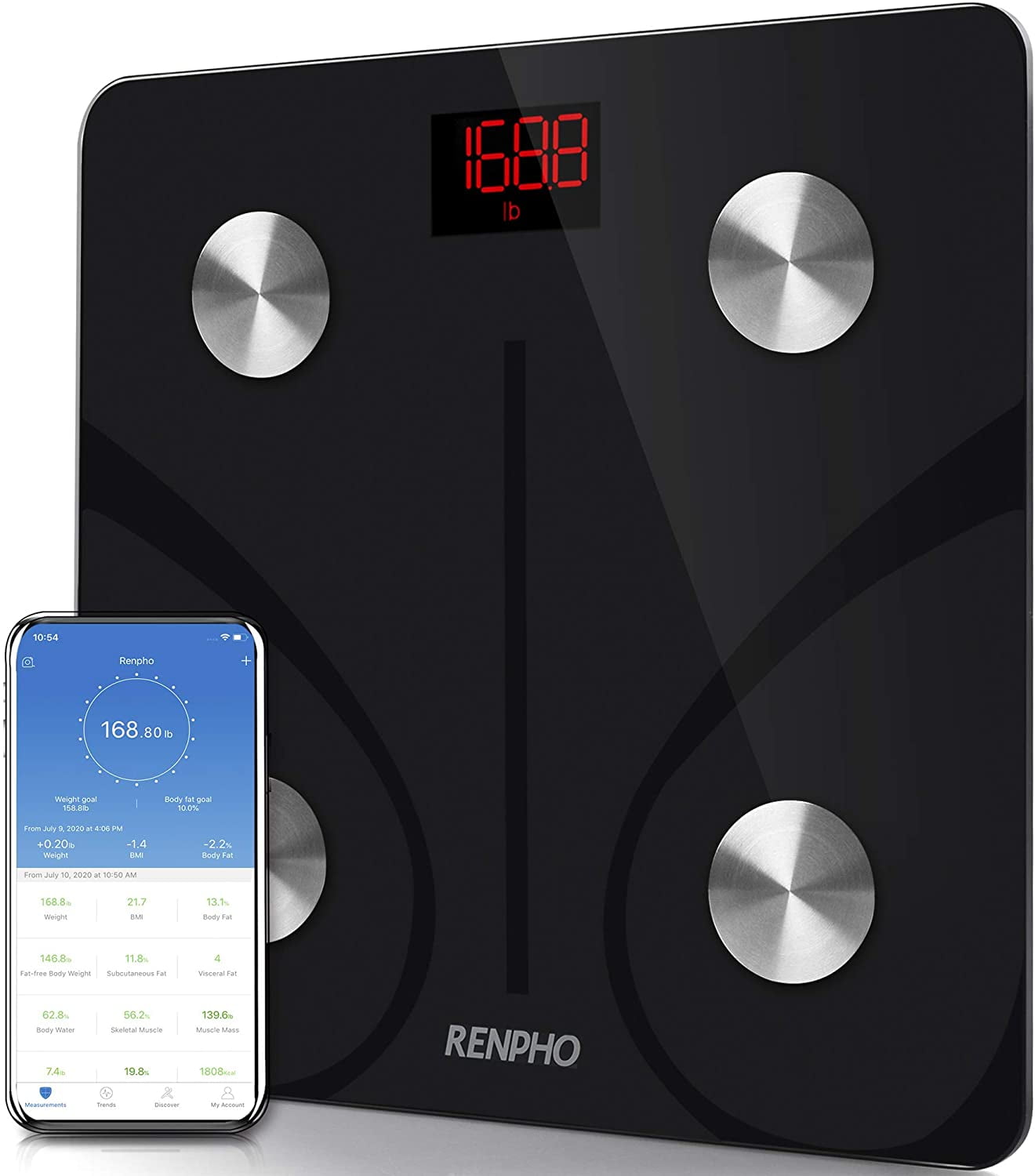 180KG Bathroom Bluetooth Scales BMI Body Fat Monitor Weighing For IOS Android UK 