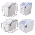 thumbnail image 4 of stanreset Pet Food Storage Container Moistureproof Mothproof Roller Base Sealed Transparent Lid Solid Color Box Case Accessories Blue 10kg, 4 of 6