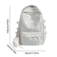 thumbnail image 2 of Polka Dots School Backpack, Aesthetic Backpack with Pendant, Multi-layer School Backpack for College Work Travel (White), 2 of 7