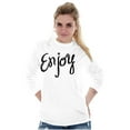 thumbnail image 4 of Enjoy Happiness Inspiring Motivate Women Plus Size Long Sleeve Graphic Tee Brisco Brands 2X, 4 of 5