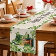 thumbnail image 5 of St. Patrick's Day Table Runner - 70 Inch Long Lucky Shamrocks Boots Green Leaves Retro Cotton and Linen Blended Dress Scarves Farmhouse Table Runner for Kitchen Dining, Coffee Table, 13" x 70", 5 of 8