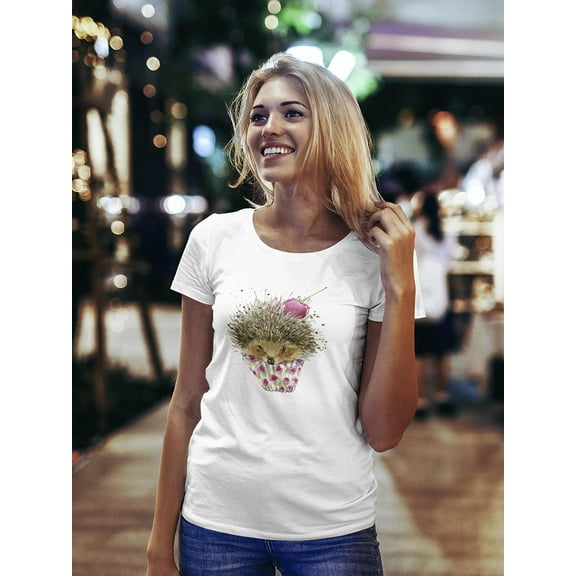 Hedgehog Dessert With Cherry T-Shirt Women -Image by Shutterstock, Female XX-Large
