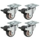thumbnail image 1 of Ruedas de carro Uxcell de 1.5 pulgadas, juego de 4 ruedas giratorias de TPR de alta resistencia con freno de 55 Lbs para muebles, marrón, 1 of 7