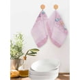 thumbnail image 2 of Pink Summer Coastal Kitchen Dish Towels for Drying Dishes Set of 3, Modern Ocean Waves Starfish Shell Waffle Weave Microfiber Hand Tea Bathroom Towels Quick Dry & Absorbent Towel 12x12, 2 of 7