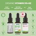 thumbnail image 3 of Vitamina D3 y K2 org&#2013265921nica certificada (MK7-Natto) - Gotas para fortalecer los huesos y el sistema inmunitario - Sin OMG - Sin gluten - Absorci&#2013265923n r&#2013265921pi, 3 of 6