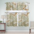 thumbnail image 5 of Marble Curtain Valances Set Abstract Fluid Art Green Brown Marble Texture Modern Kitchen Curtains 36&nbsp;inch Length Rod Pocket Valance and Tiers 3 Piece Set Small Bedroom Bathroom Laundry Decor, 5 of 9