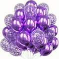 thumbnail image 1 of Nvzi Globos, 30 piezas de globos de confeti de 12 pulgadas y globos de látex rosa púrpura metálico con cinta, baby shower, decoraciones para fiestas de bodas, L, 1 of 4
