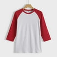 thumbnail image 2 of TSADFHJI Womens Tunic Tops Womens Short Sleeved Blouse S Red, 2 of 3