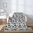 thumbnail image 2 of Sikiie Black White Halloween Cozy Flannel Fleece Throw Blanket: Lightweight & Thick for All Seasons - Perfect for Women, Men, & Kids"50"x40", 2 of 6
