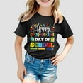 thumbnail image 2 of PMVFHDE Hauts Basiques pour Fille T-Shirts Mignons pour Fille Hauts pour Fille Robes Tee-Shirts pour Fille Mode Décontractée Imprimé Col Rond Manches Courtes T-Shirt Noir, 3-4 Ans, 2 of 4