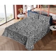thumbnail image 4 of Ambesonne Leopard Print Fitted & Flat Sheet with Sham 3 Pcs Set, Grey Wild Cat Spots, Twin XL, Black and Grey, 4 of 5