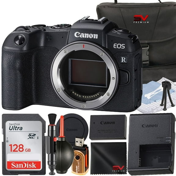 Canon EOS RP Mirrorless Camera (Body Only) with SanDisk 128GB Memory Card   Case   SV Premium Accessory Bundle (International Version)