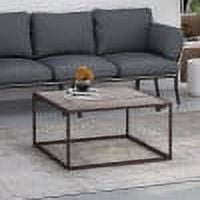 Modern Coffee Table, Industrial Wood and Metal Center Table, Cocktail Tea Table for Living Room Home Office, Rustic Grey