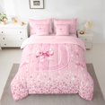 thumbnail image 2 of Castle Fairy Alphabet D Bowknot 7-Piece Bedding Comforter Set for Kids,Sparkling Sequin Crystal King Bedding Sets,Personalized Initial Ultra Soft Bed Sheets,Lightweight Room Decor, 2 of 8