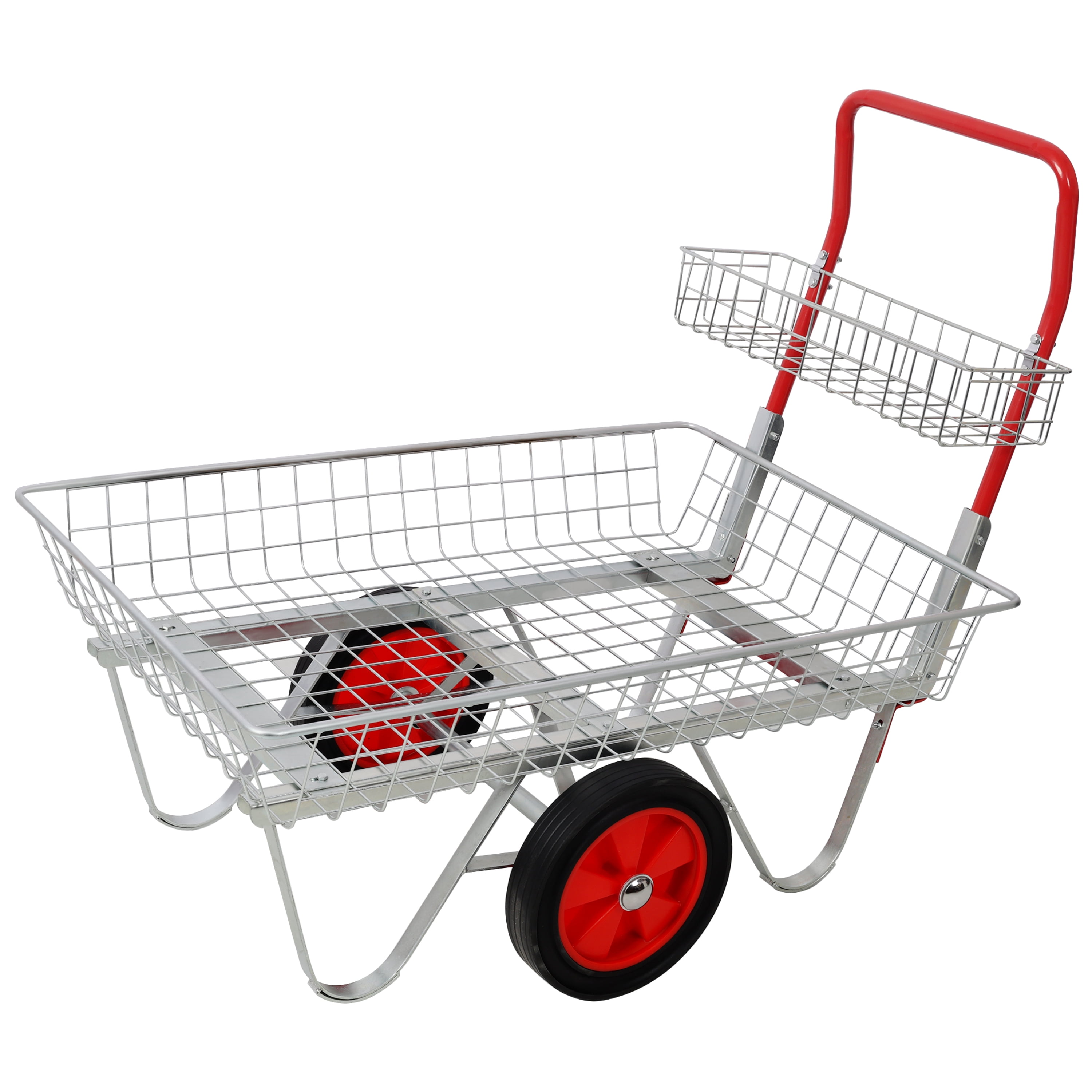 Heavy‑Duty Garden Centre Utility Trolley with 11" Solid Rubber Wheels, 330lbs Capacity Rolling Storage Cart for Outdoor Patio Yard Lawn Plants Soil Gardening Tools