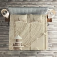 thumbnail image 2 of Ambesonne Underwater Quilted Coverlet 3 Pcs, Marine Fishing Net, King Size, Beige Cream, 2 of 2