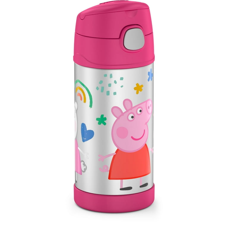 Simple Modern Peppa Pig Kids Water Bottle with Straw Lid | Reusable Insulated Stainless Steel Cup for School | Summit Collection | 14oz, Peppa Pig