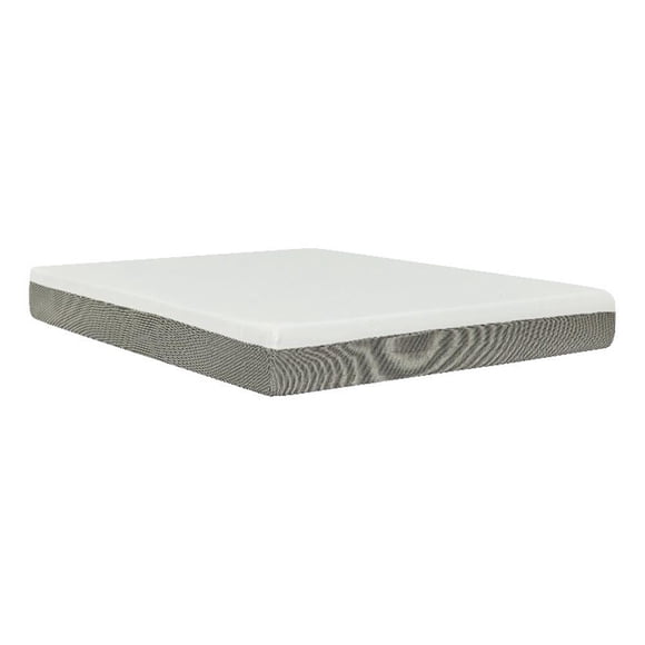 Pemberly Row Matelas en Mousse Mémoire Gel Infusé au Charbon de 9 Pouces en Tissu Blanc