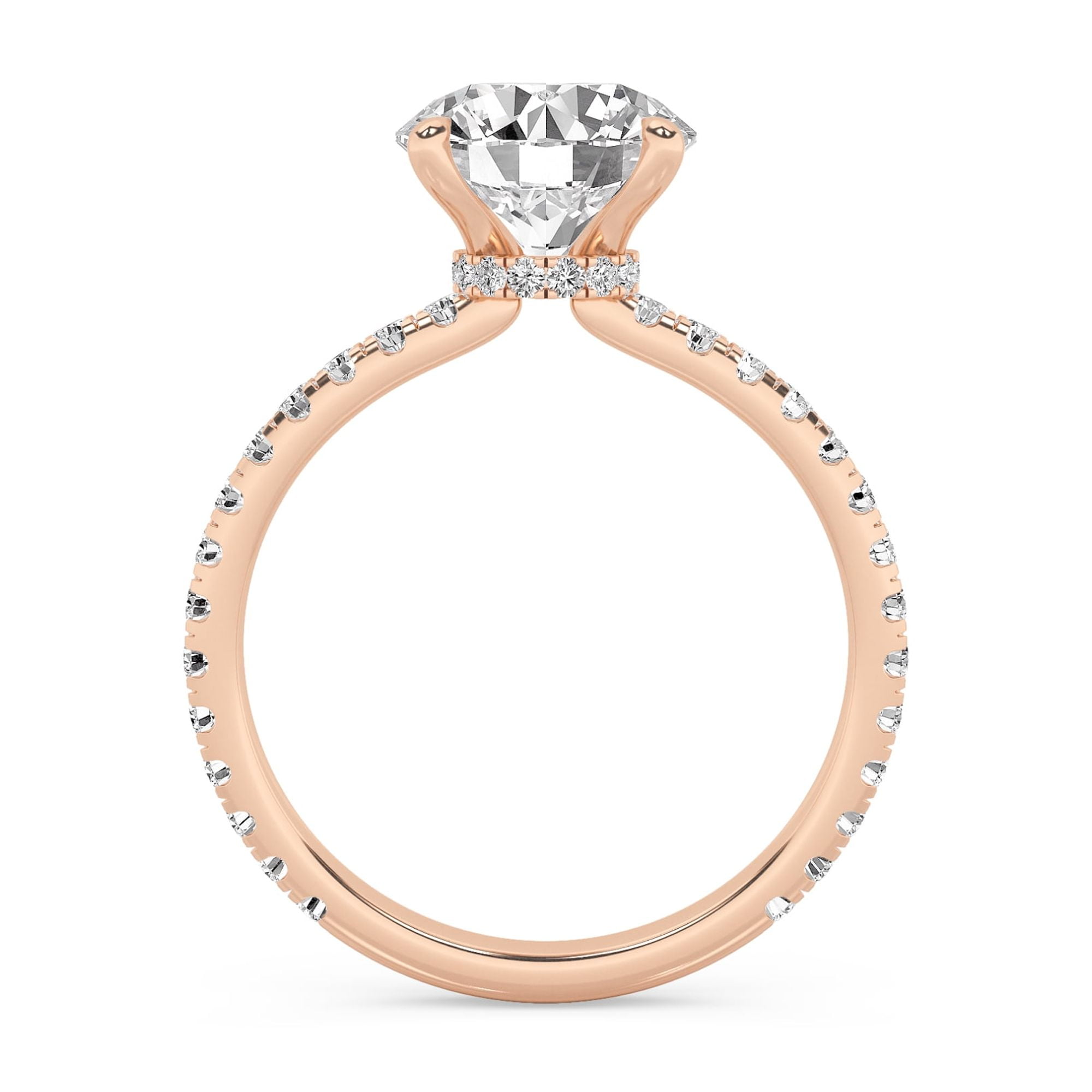 AFFY 2.40 Carat (ctw) Solitaire Engagement Ring For Womens, Round Lab Created Moissanite Stackable Promise Ring For Her In 10k Solid Rose Gold | VVS1 Quality Ring Size-7.5