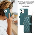 thumbnail image 6 of Crossbody Strap & Lanyard for iPhone 11 Case Wallet, with 10-Card Holder & 1 Bills Slot Soft PU Leather Magnetic Flip Folio Heavy Duty Protection Case for iPhone 11, Darkgreen, 6 of 12