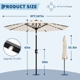 thumbnail image 2 of 9FT Outdoor Patio Market Umbrella with 32 Solar LED Lights – Tilt & Crank Adjustment, 8 Sturdy Ribs, Waterproof UV-Resistant Sunshade for Pool, Deck & Backyard, 2 of 7