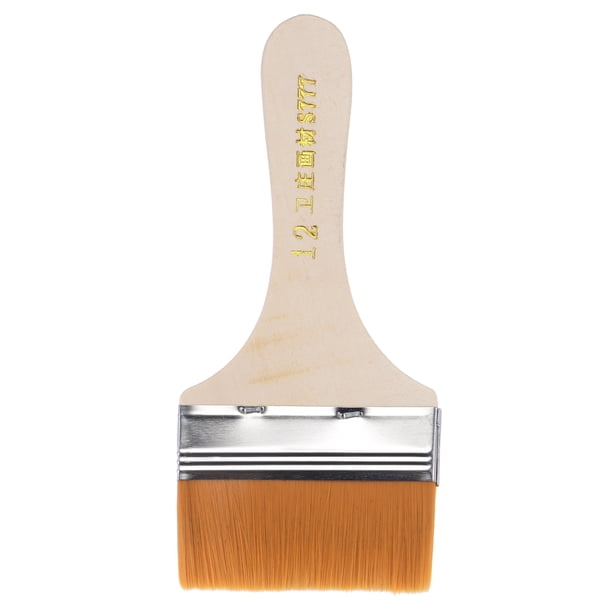 Pincel de pintura Uxcell de 7" de ancho 3" con cerdas de nylon suaves y mango de madera amarillo