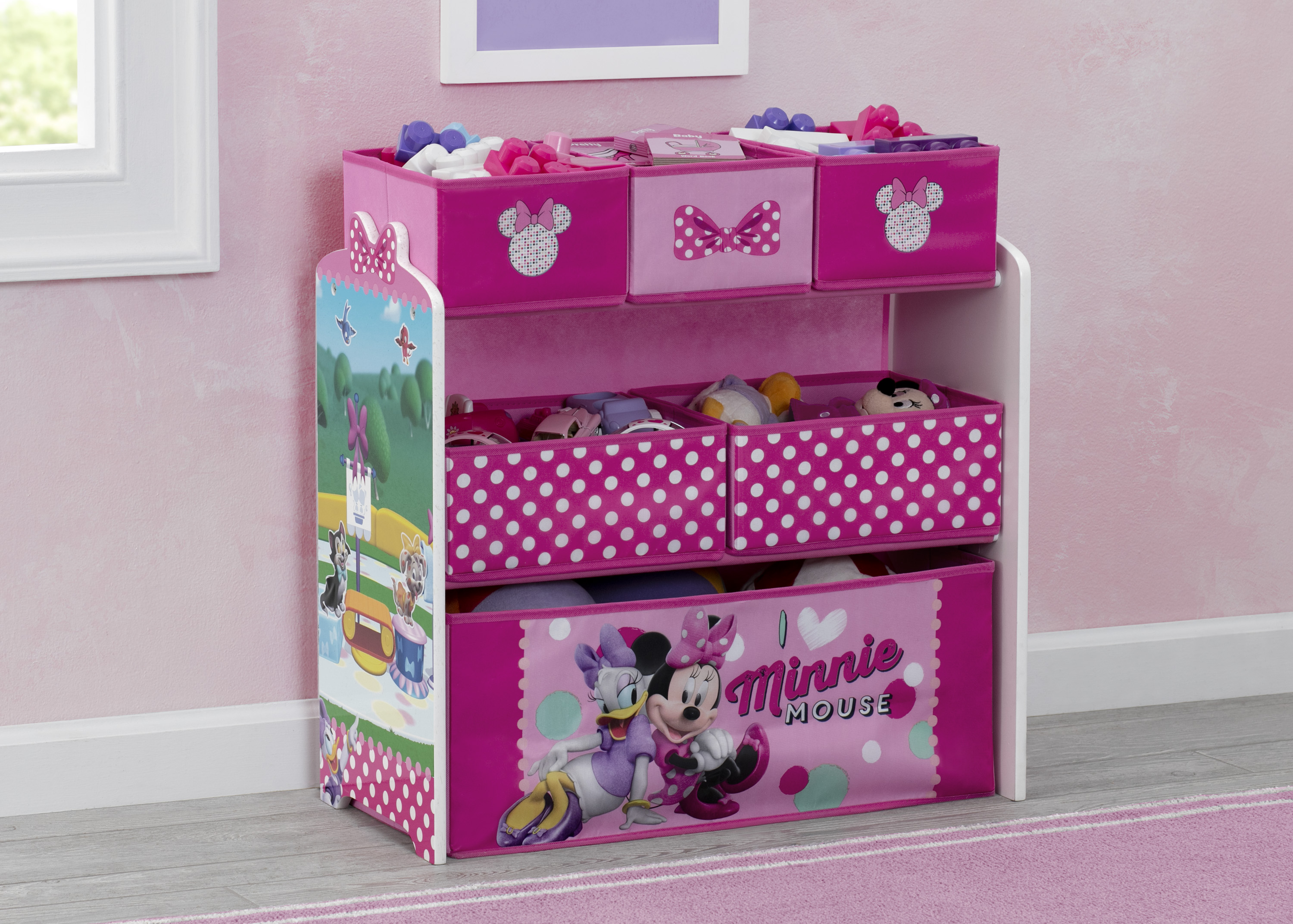 Minnie Mouse 6-Bin Toy Organizer by Delta Children, Pink photo 2