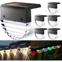 Solar Deck Lights Outdoor 6 Pack, 2 Modes LED Solar Fence Lights Waterproof, Garden Solar Decorative Lights for Patio, Post, Step, Stair, Pathway and Yard, Warm White/Color Changing