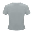 thumbnail image 4 of Womens Summer Tops Womens Polyester Blend Shirts Slim Pack Women Ling Sleeve Shirt Short Summer Shirt Women's Tee Women Long Sleeve Compression V Neck Long T Shirts Pack on Clearance Light Blue XL, 4 of 5