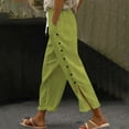 thumbnail image 2 of Summer Pants for Women Pocket Casual Loose Comfortable Cotton Linen Casual Pants Womens Pants Casual & Wide Leg, 2 of 4